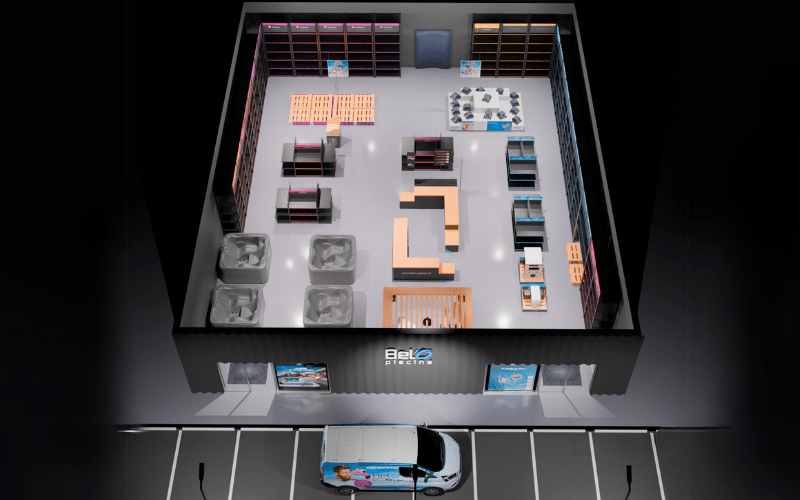 Plan magasin piscine en 3d